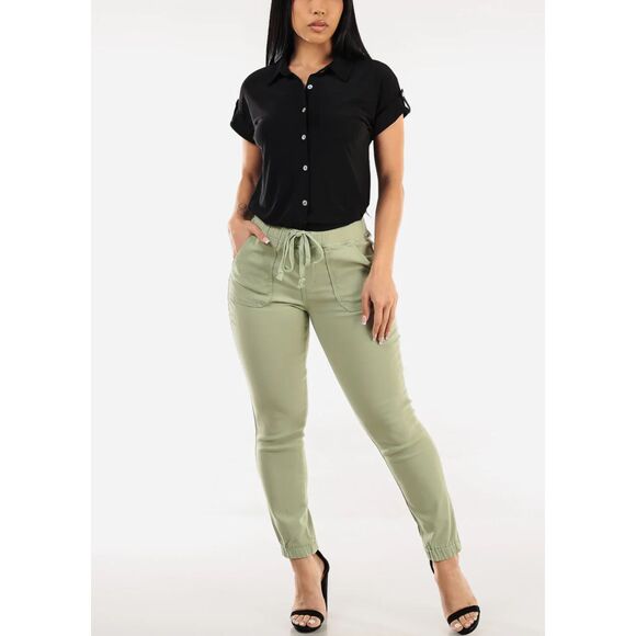 Juicy Couture Green Melon Laguna Skinny Drawstring Pant Size 27" NWT - Picture 4 of 4